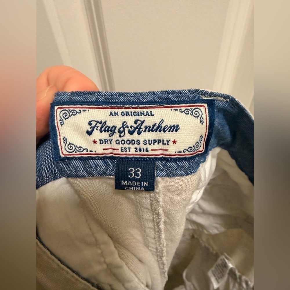 Mens Flag & Anthem Linen Blend Shorts - Picture 4 of 4